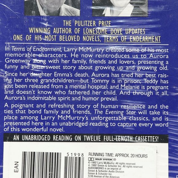 The Evening Star by Larry McMurtry Cassette Tape Audiobook 1992 Unabriged NEW - Picture 4 of 8